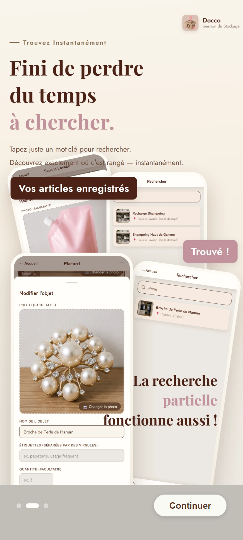 Tutoriel, écran 2