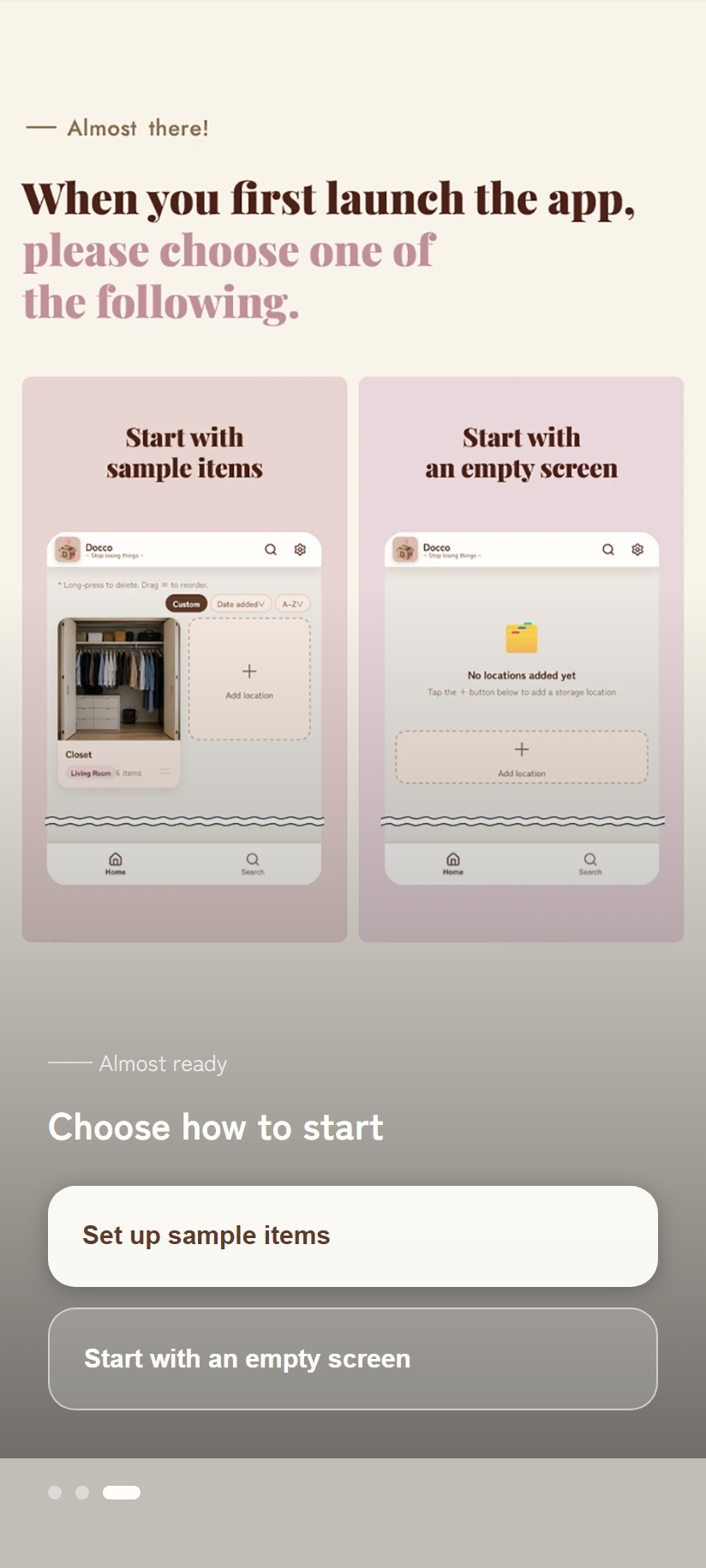 Tutorial slide 3, sample choice