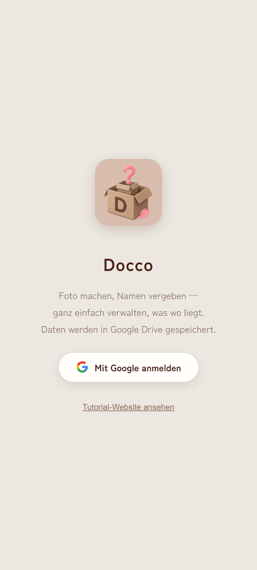 Anmeldebildschirm