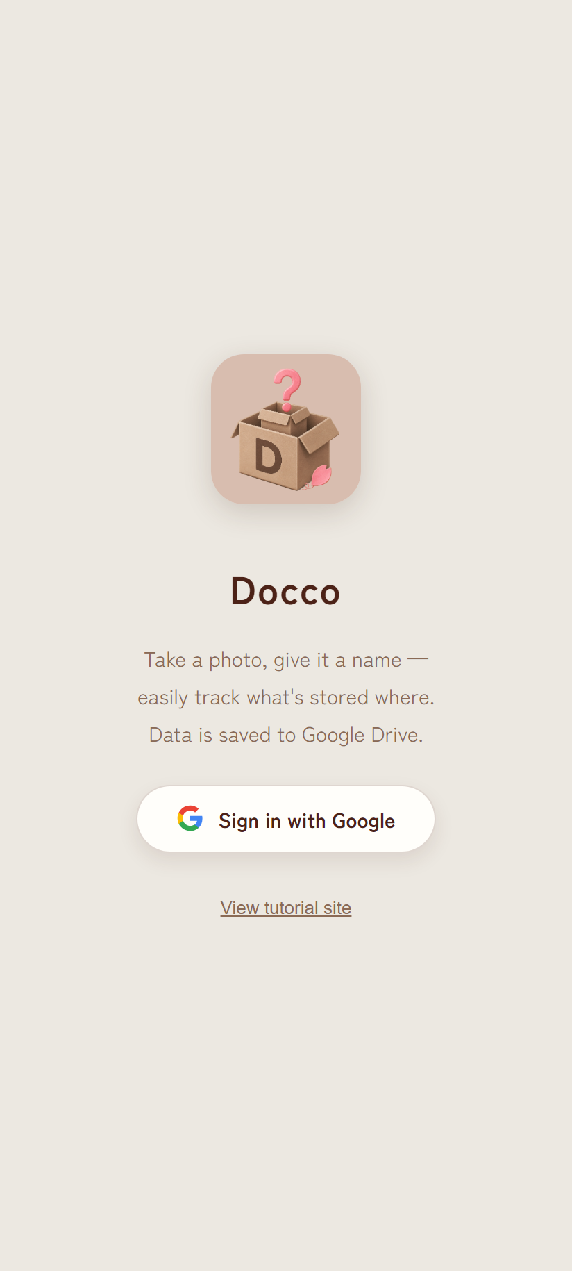 Sign-in screen