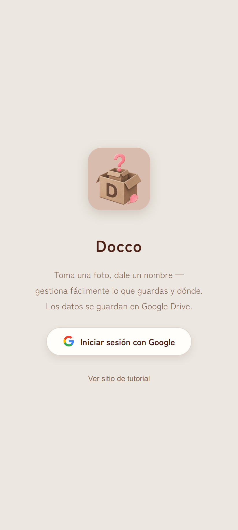 Pantalla de inicio de sesión
