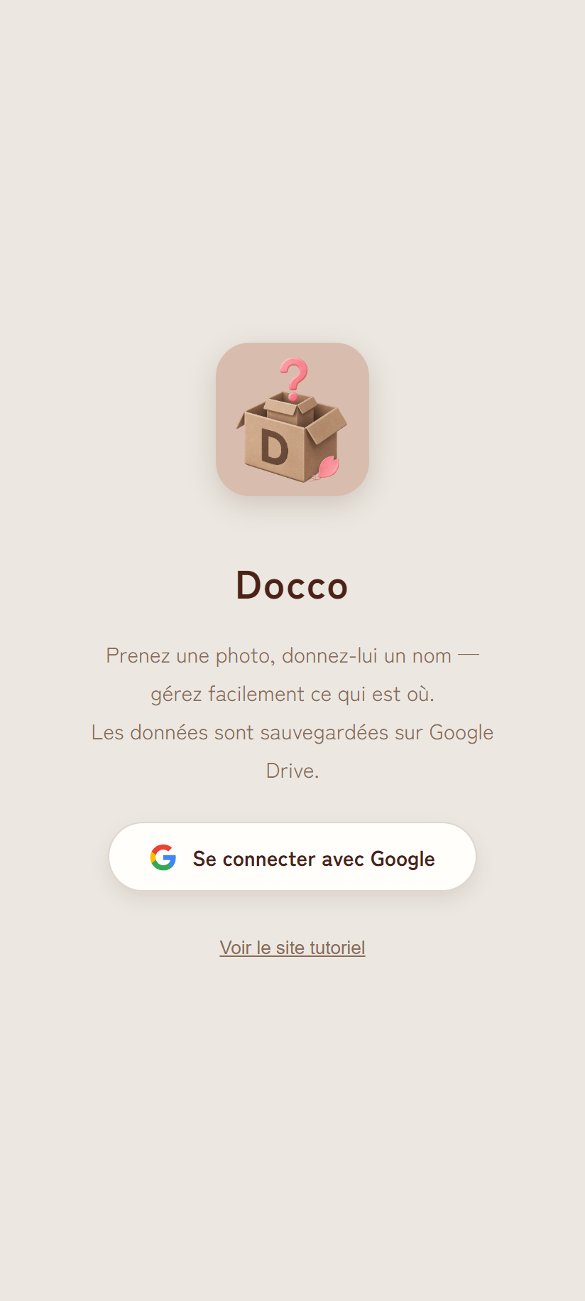 Écran de connexion
