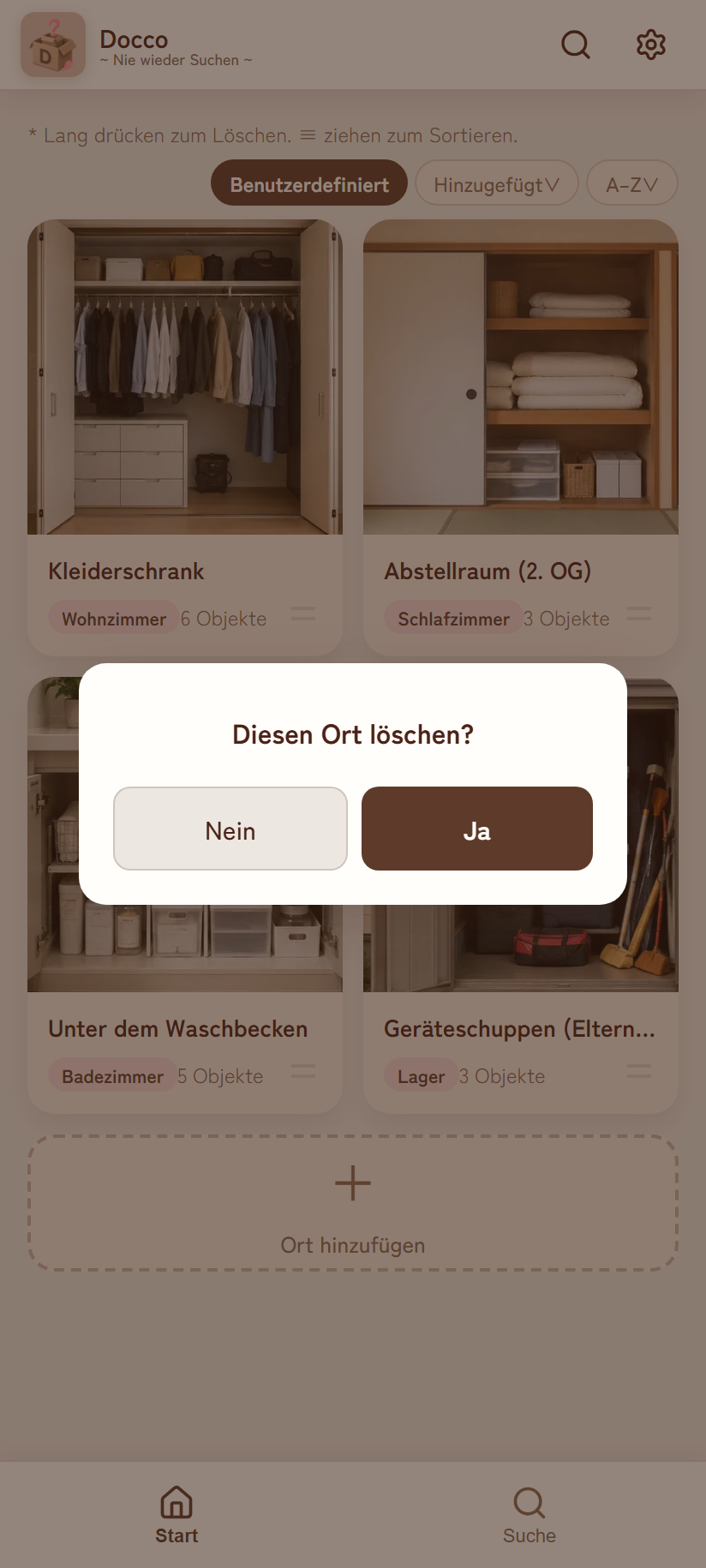Erste Löschbestätigung