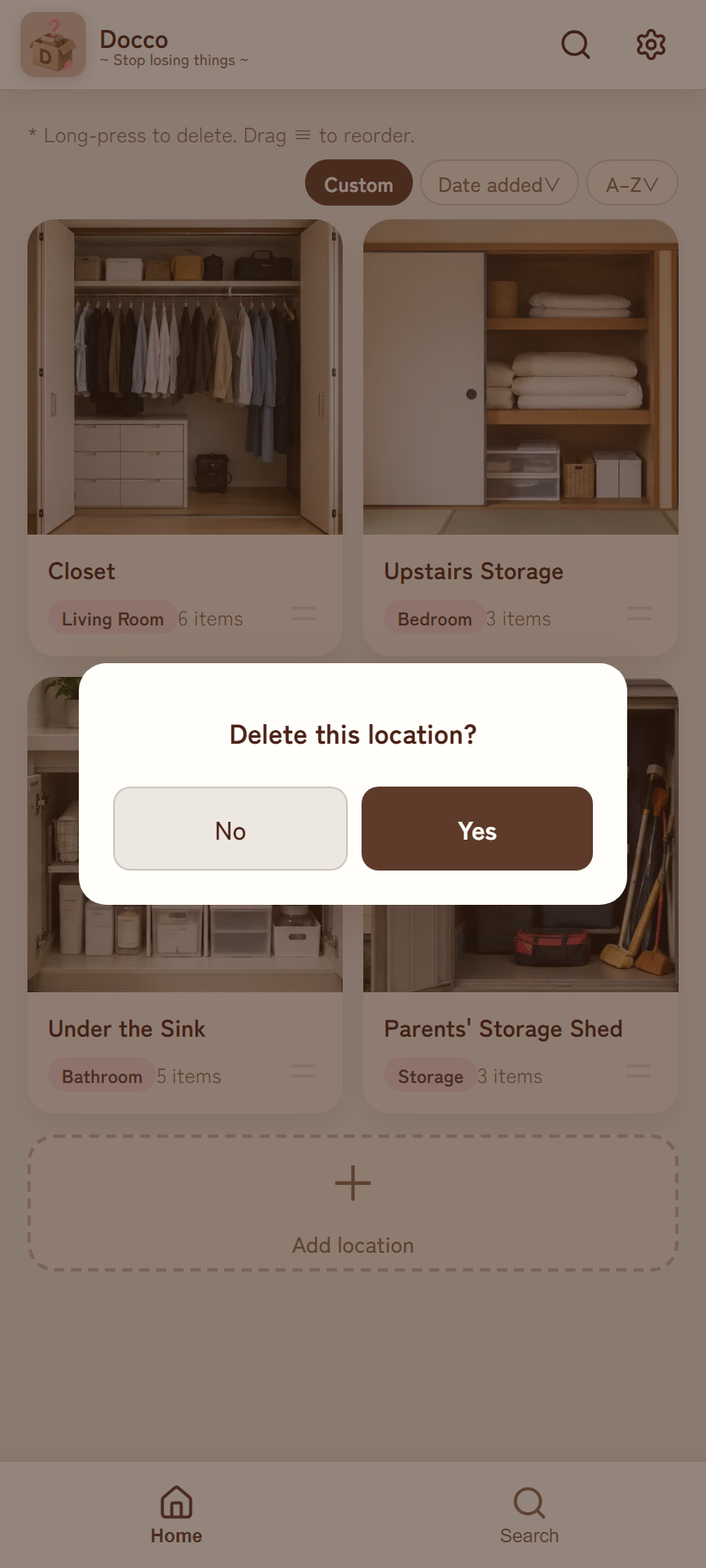First delete confirmation